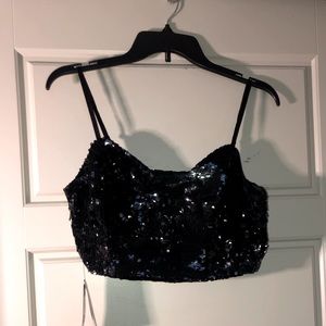 Guess NWT | Dionne Sequined V-Neck Bralette